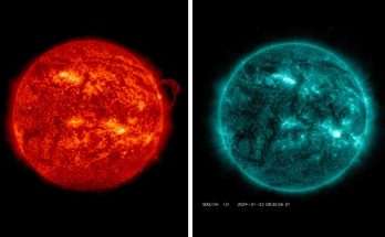 Un brillamento e una doppia esplosione sul Sole