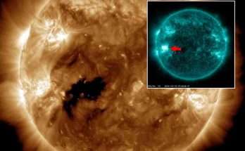 Brillamento solare di classe M7.48 e buco coronale tempesta magnetica in arrivo sulla Terra