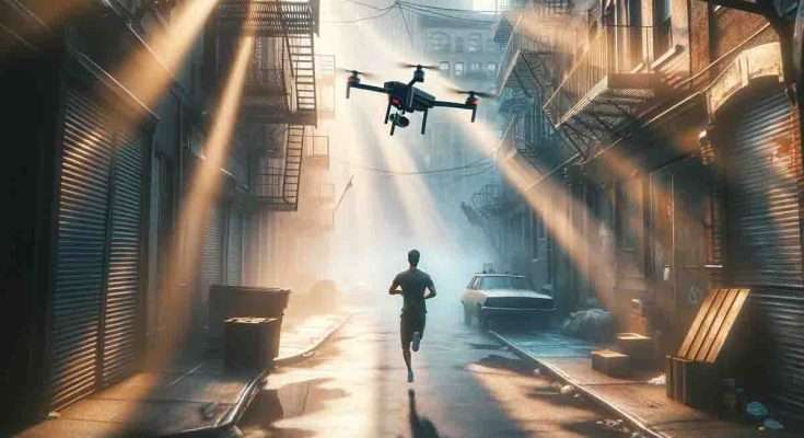 drone che identifica e insegue le persone