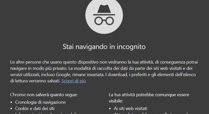 Google Chrome incognito