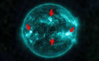 Tempesta solare imminente quadrupla eruzione Sole del 23 aprile 2024