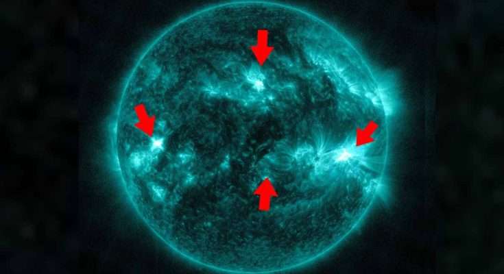 Tempesta solare imminente quadrupla eruzione Sole del 23 aprile 2024