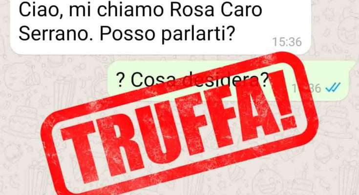 Attenzione alla nuova truffa WhatsApp Mi chiamo Rosa Caro Serrano