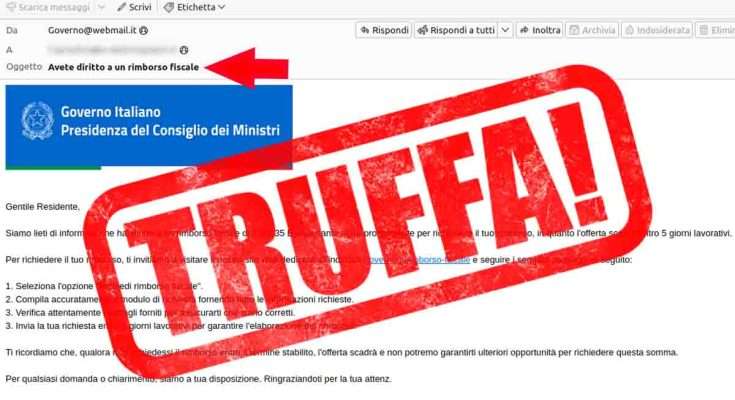 Avete diritto a un rimborso fiscale la nuova truffa a tema Governo Italiano