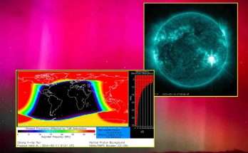 Sole tempesta G5 blackout radio R3 e aurore boreali in Italia foto