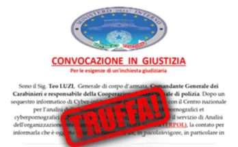 truffa convocazione in giustizia