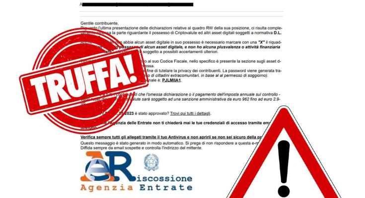 Truffa agenzia delle entrate mail