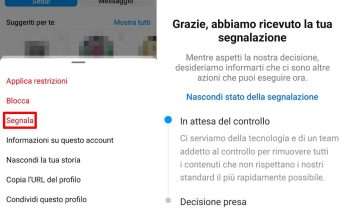 Segnalare profilo instagram