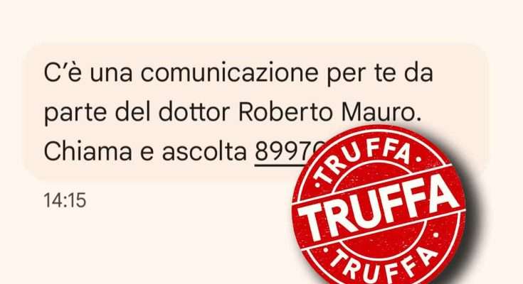 SMS truffa Roberto Mauro Valente